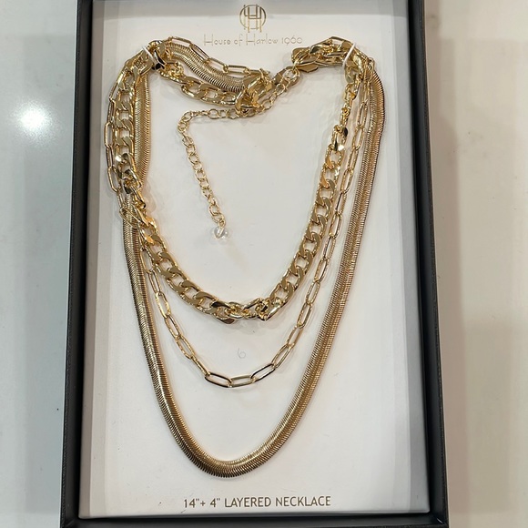 House of Harlow 1960 Jewelry - House of Harlow 1960 Layering Gold Necklace with 3 layers Brand New
